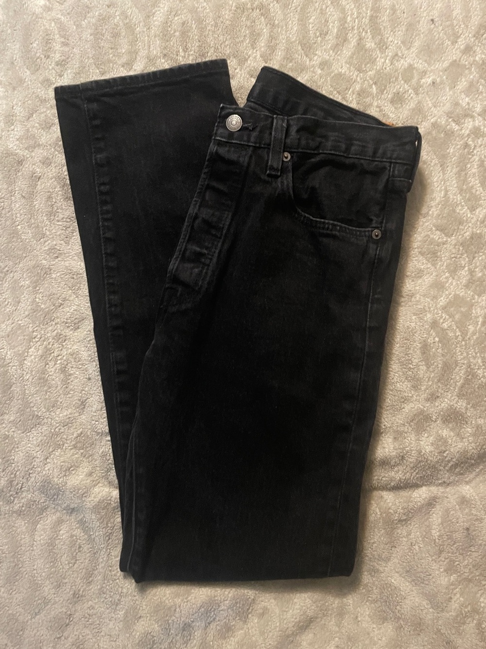 501 Levi's Black Straight Men's Jeans. W 33, L 32.